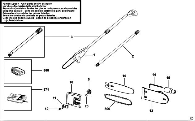 Black & Decker GPC1820L Type H1 - H2 Pruner Spare Parts GPC1820L