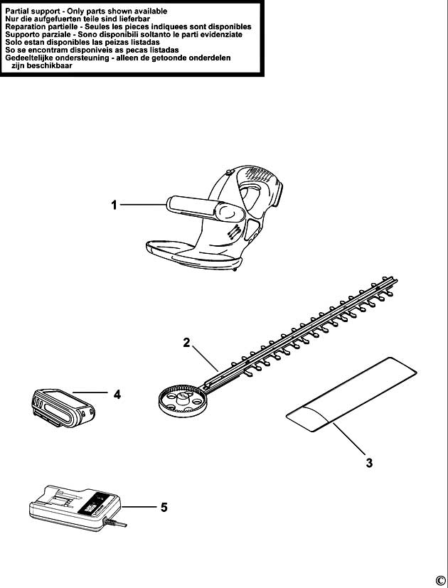 Black & Decker GTC650L Type H1 C'less Hedgetrimmer Spare Parts GTC650L