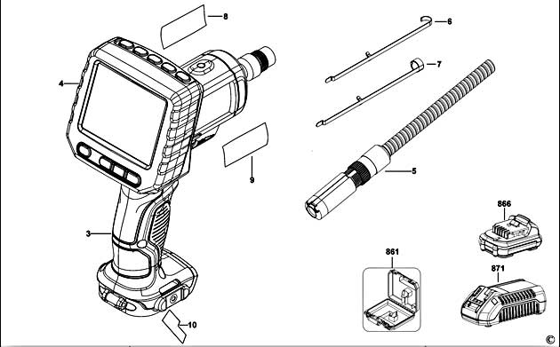 DeWalt DCT410 Type 1 Inspection Camera Spare Parts DCT410