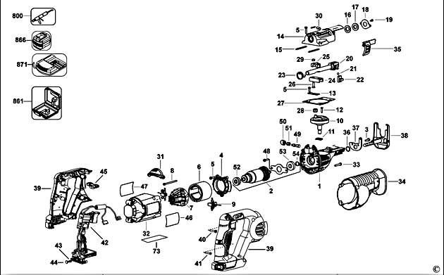 DeWalt DCS320 Type 1 Cordless Reciprocating Saw Spare Parts DCS320