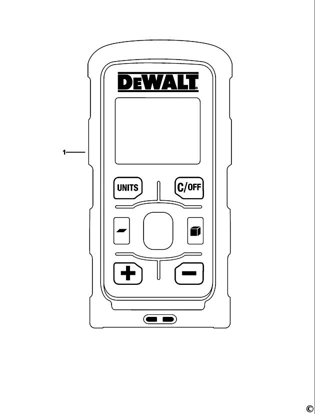 DeWalt DW040P Type 1 Sonic Distance Measure Spare Parts DW040P