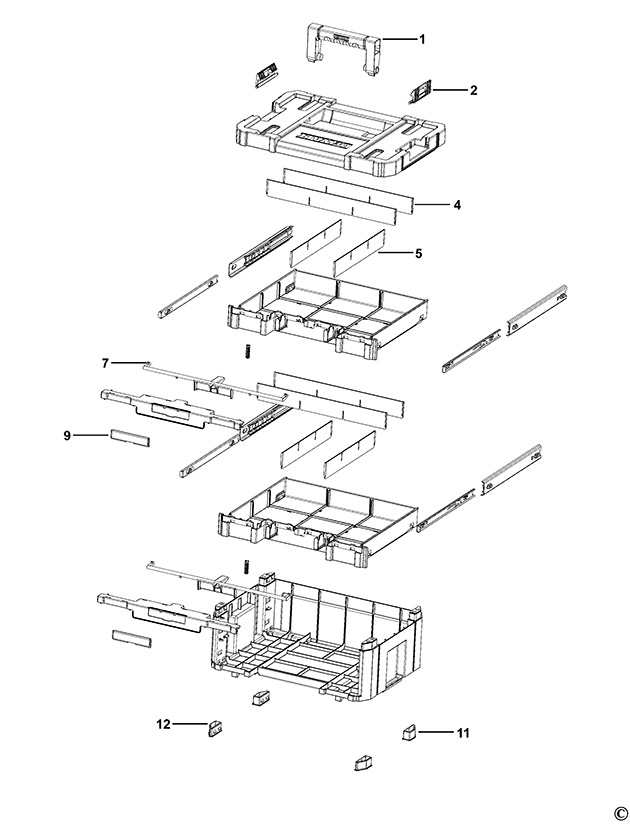 DeWalt DWST1-70706 Workbox Spare Parts DWST1-70706
