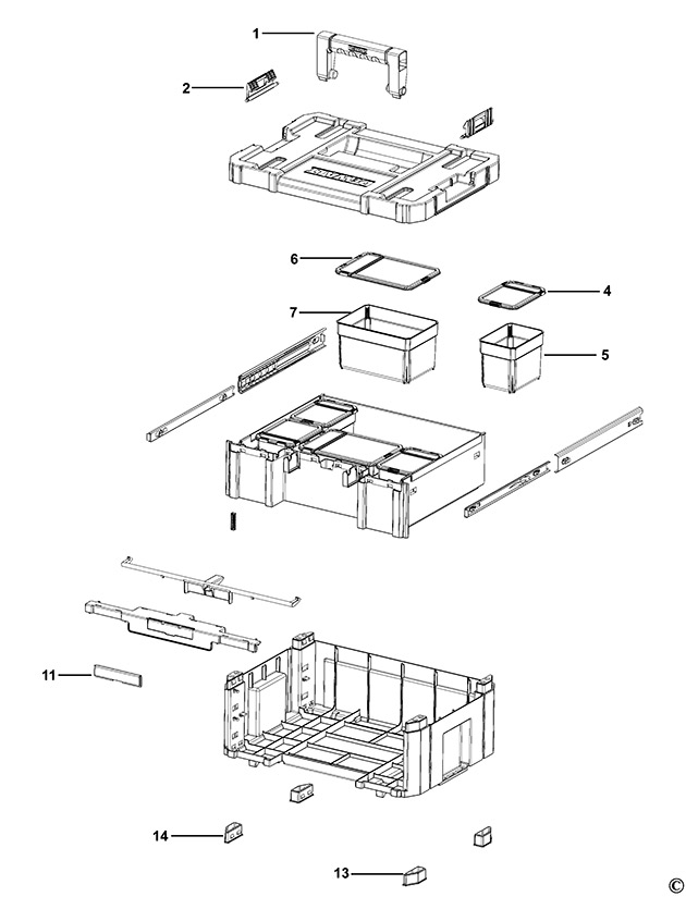 DeWalt DWST1-70705 Type 1 Workbox Spare Parts DWST1-70705