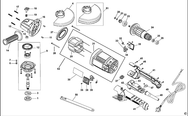 Stanley FME841 Angle Grinder Spare Parts FME841