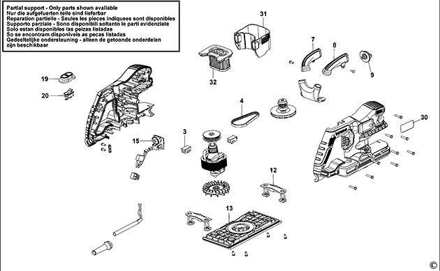 Black & Decker KA330 Sander Spare Parts KA330