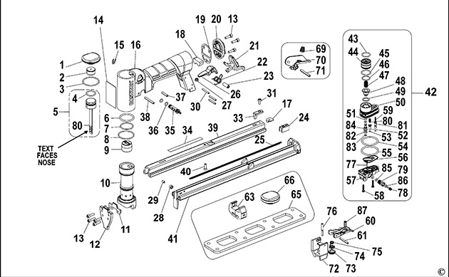 Bostitch 21680B-ALM-E Pneumatic Stapler Spare Parts 21680B-ALM-E