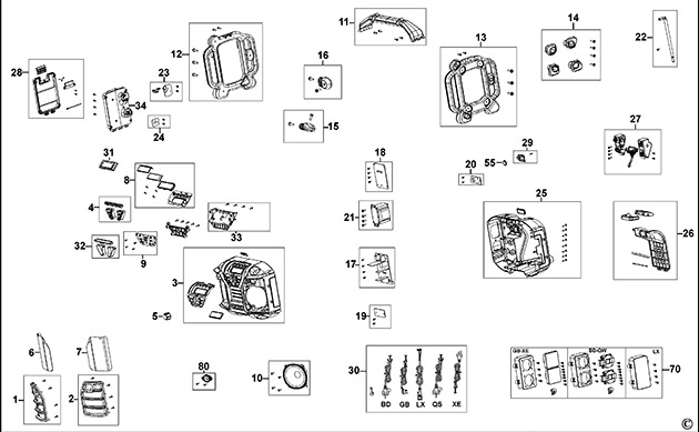 DeWalt DCR017 Type 1 Site Radio Spare Parts DCR017