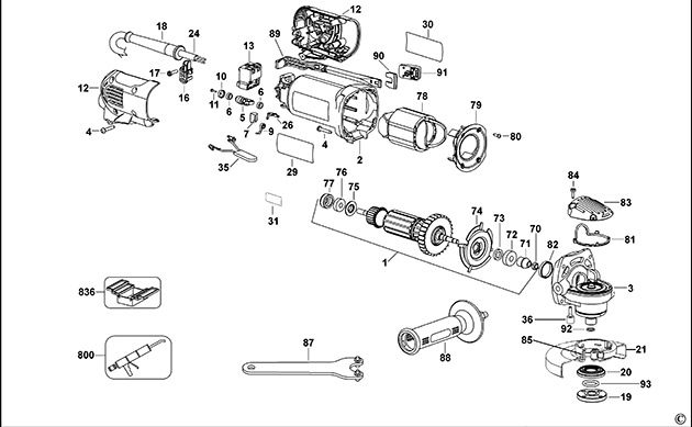 DeWalt D28139 Type 4 Small Angle Grinder Spare Parts D28139