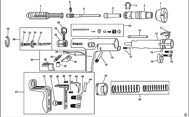 Powers PA3500 Type 1 Nailer Spare Parts PA3500
