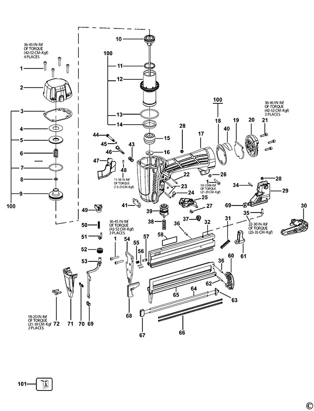 Bostitch SX1838-E Pneumatic Stapler Spare Parts SX1838-E
