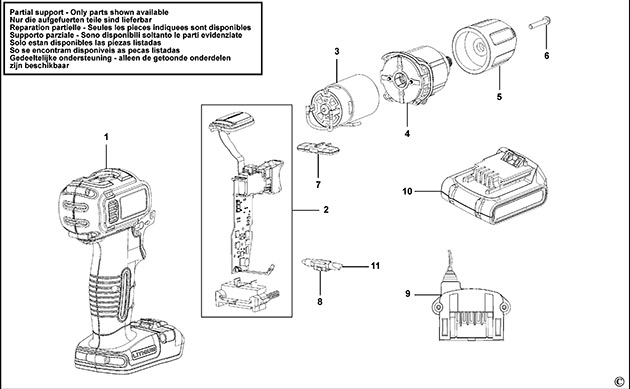 Black & Decker ASD184 Type 1 Drill/driver Spare Parts ASD184