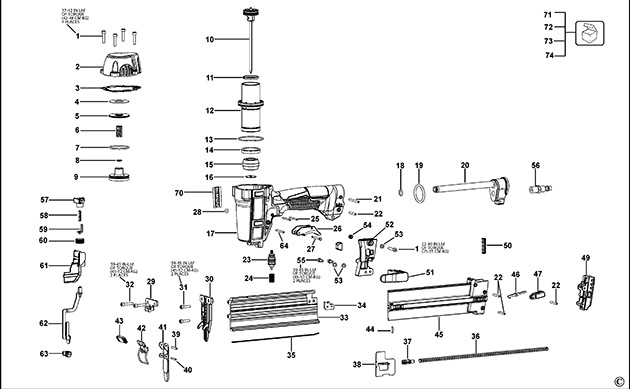 DeWalt DPN1850 Type 1 Nailer Spare Parts DPN1850