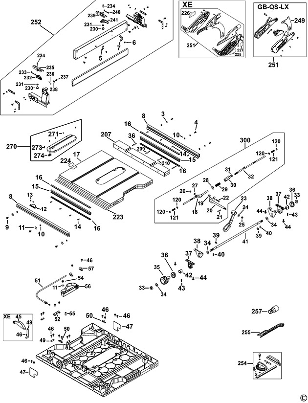 DeWalt DWE7491 Type 2 Table Saw Spare Parts DWE7491