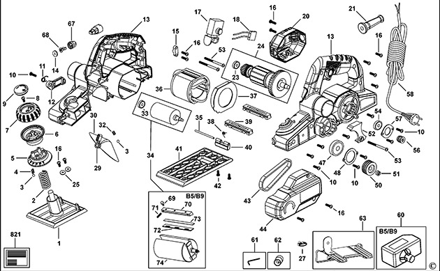 Black & Decker BPPP7502 Planer Spare Parts BPPP7502
