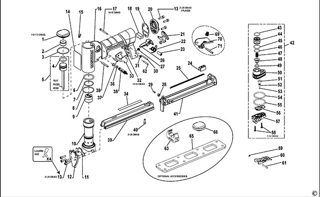 Bostitch 21680B-E Pneumatic Stapler Spare Parts 21680B-E