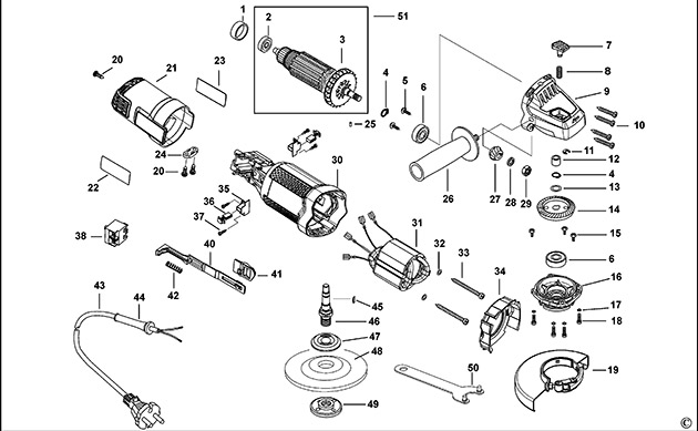 Black & Decker KG8200 Small Angle Grinder Spare Parts KG8200
