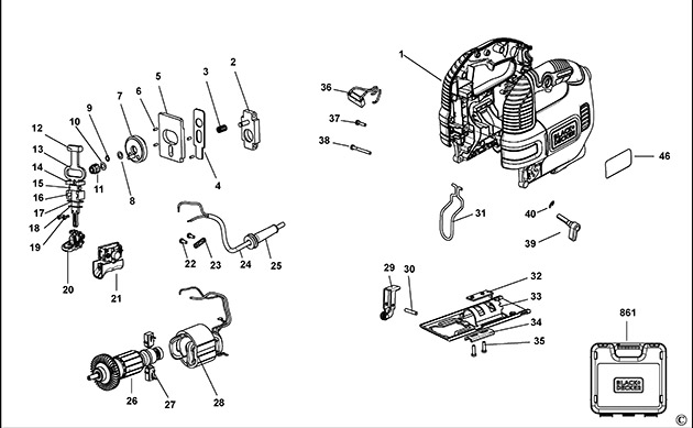 Black & Decker KS701PEK Jigsaw Spare Parts KS701PEK