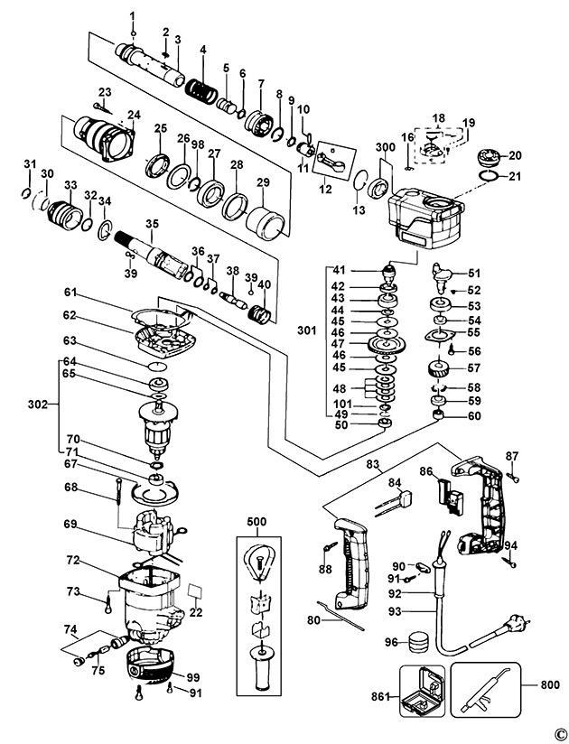 Stanley STHR272KS Type 1 Hammer Drill Spare Parts Part Shop Direct