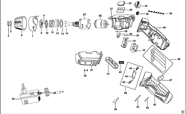 Black & Decker KC4815 Cordless Screwdriver Spare Parts KC4815