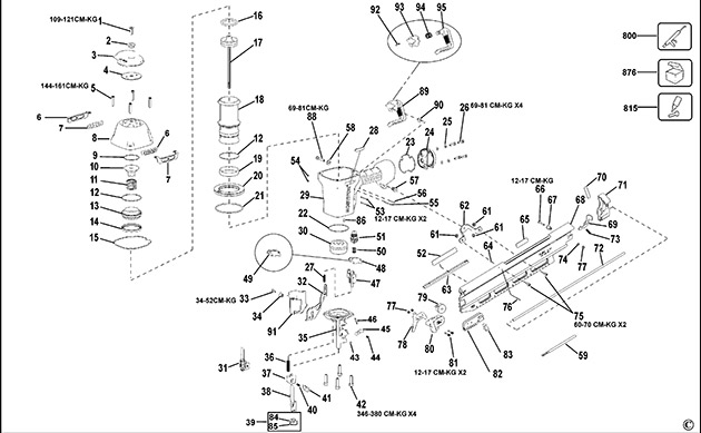 Bostitch F21PL-E Nailer Spare Parts F21PL-E