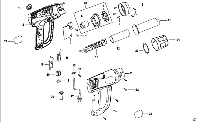 Black & Decker BPXH2000 Type 1 Heatgun Spare Parts BPXH2000