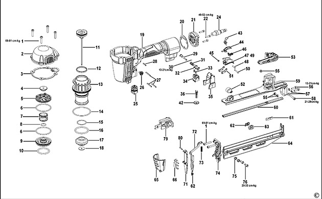 DeWalt DPN1664PP Type 1 Nailer Spare Parts DPN1664PP