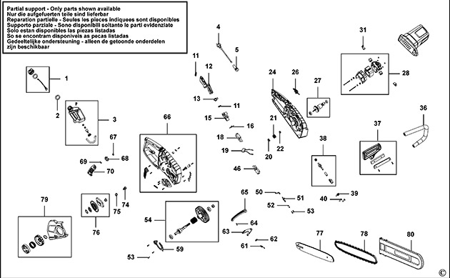 Black & Decker CS2245 Chainsaw Spare Parts CS2245