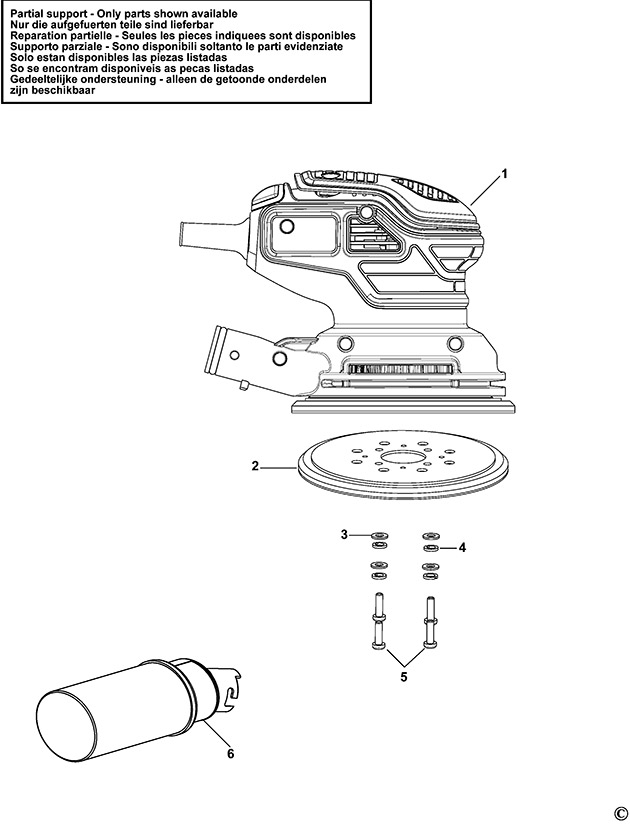 Black & Decker KA199 Type 1 Random Orbit Sander Spare Parts KA199