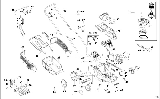 Black & Decker EMAX42 Type 4  Spare Parts EMAX42
