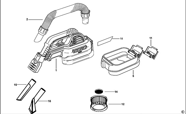 DeWalt DCV517N Vacuum Cleaner Spare Parts DCV517N