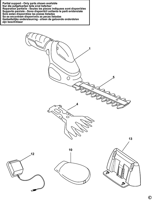 Black & Decker GSBD700 Type 1 Cordless Shear Spare Parts GSBD700