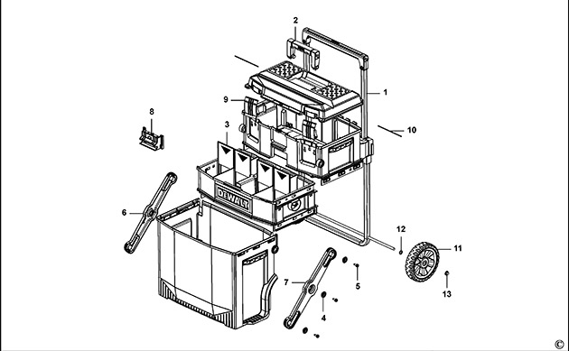 DeWalt DWST1-72339 Type 1 Workbox Spare Parts DWST1-72339