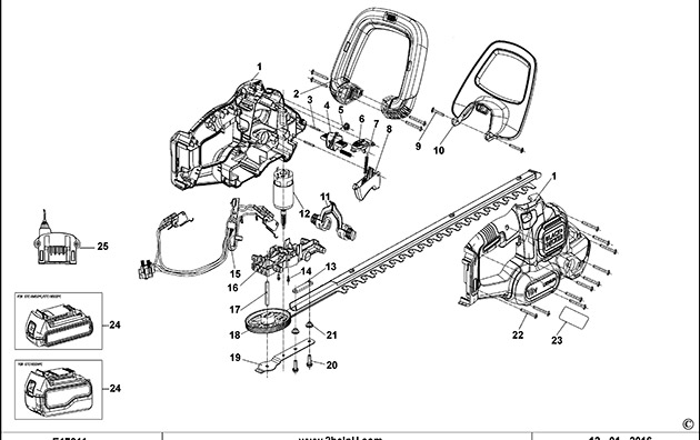 Black & Decker GTC18452PC Type 1 Hedge Trimmer Spare Parts GTC18452PC