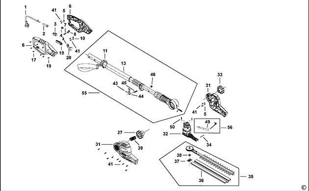 Black & Decker PH5551 Hedge Trimmer Spare Parts PH5551