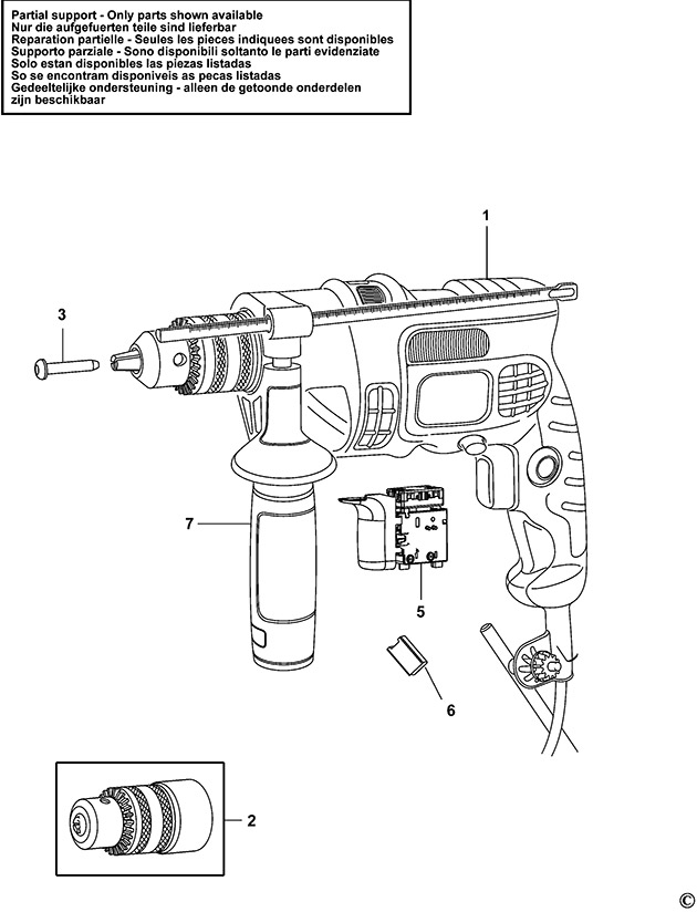 Black & Decker KR750 Drill Spare Parts KR750