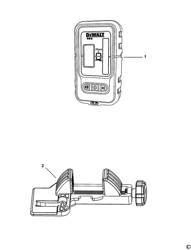 DeWalt DE0892G Type 1 Digital Laser Detector Spare Parts DE0892G