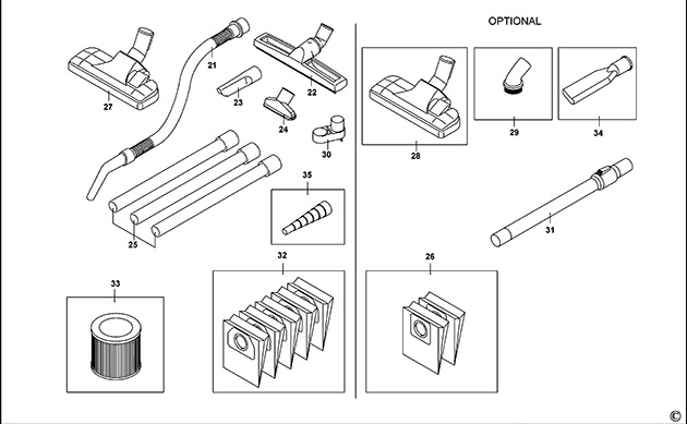 Stanley SXVC20PTE Type 1 Vacuum Cleaner Spare Parts SXVC20PTE