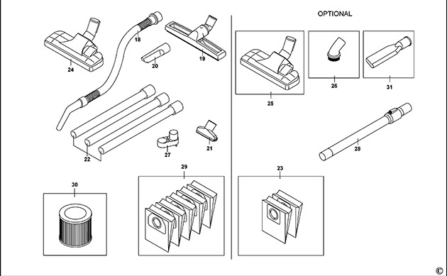 Stanley SXVC20PE Type 1 Vacuum Cleaner Spare Parts SXVC20PE