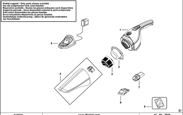 Black & Decker NVB115W Type 1 Dustbuster Spare Parts NVB115W
