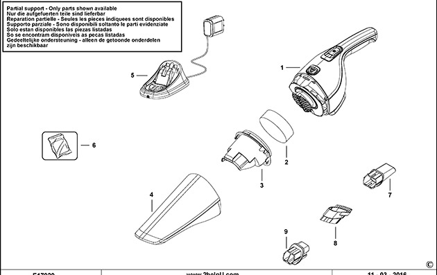 Black & Decker WDB215WA Wet N'dry Vac Spare Parts WDB215WA