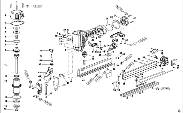 DeWalt DPSSL540 Type 1 Stapler Spare Parts DPSSL540