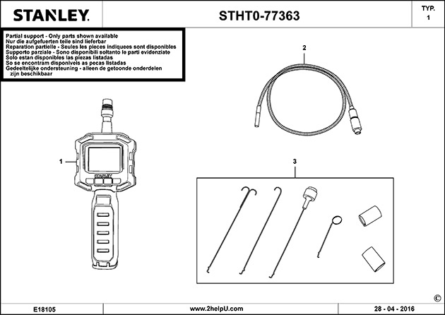 Stanley STHT0-77363 Type 1 Inspection Camera Spare Parts STHT0-77363