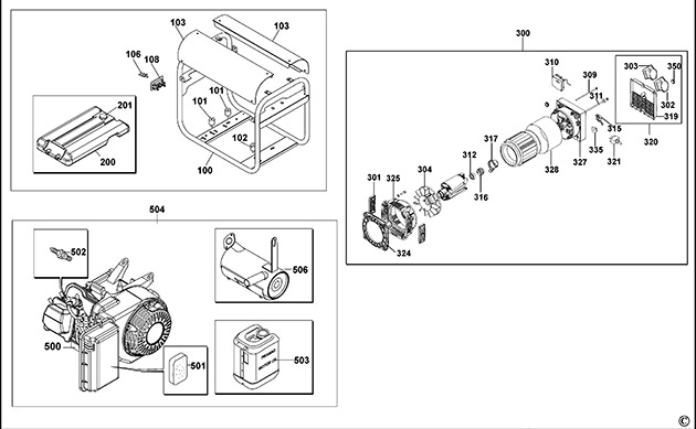 DeWalt PE242SHI011 Type 1 Generator Spare Parts PE242SHI011