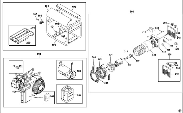 DeWalt PE242SHI010 Petrol Generator Spare Parts PE242SHI010