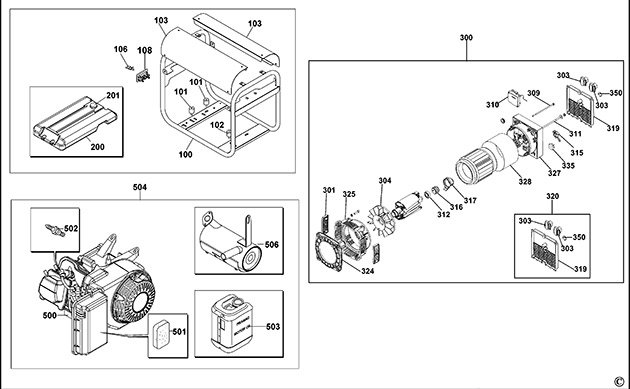 DeWalt PE292SHI017 Petrol Generator Spare Parts PE292SHI017