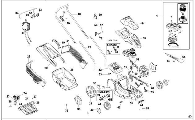 Black & Decker EMAX42 Type 5  Spare Parts EMAX42