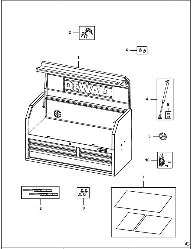 DeWalt DWMT1-74433 Workstation Spare Parts DWMT1-74433