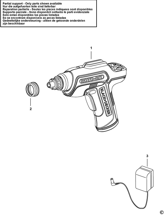 Black & Decker CS36BS Type H1 Cordless Screwdriver Spare Parts CS36BS