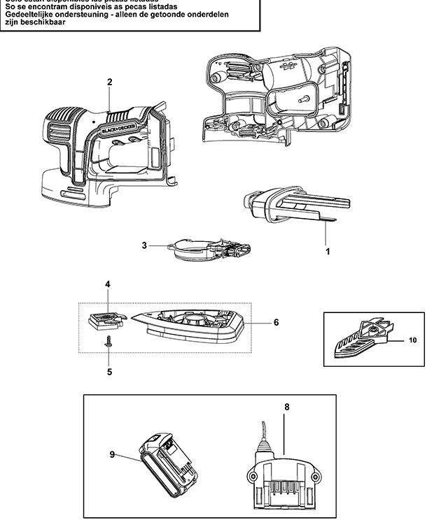 Black & Decker BDCDS18 Sander Spare Parts BDCDS18