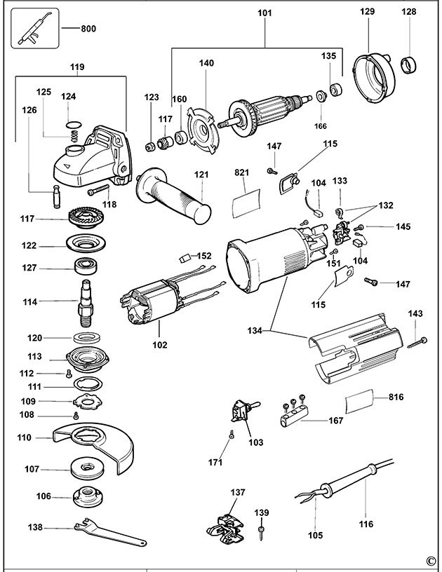 DeWalt DW810 Type 8 Angle Grinder Spare Parts DW810